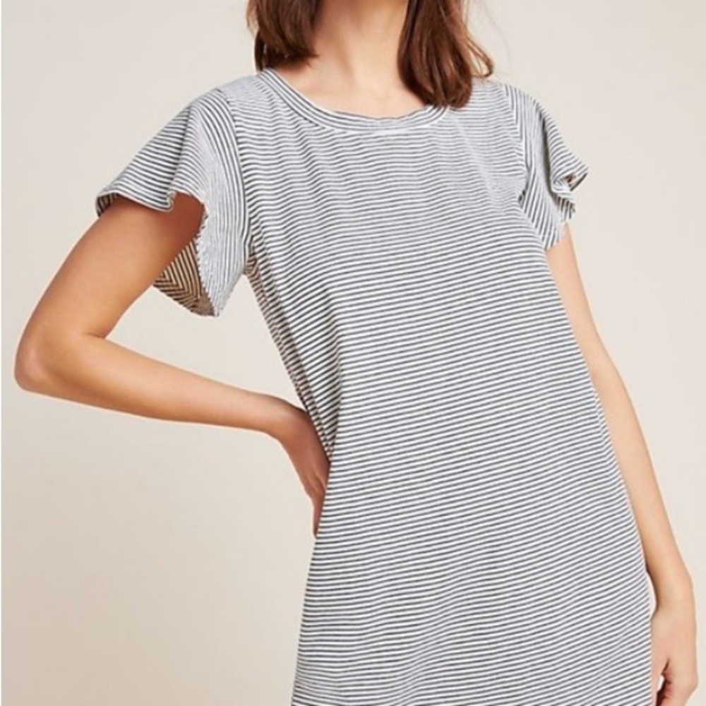 Anthropologie t.la Striped T-shirt Dress-Size Small-Black/White Striped